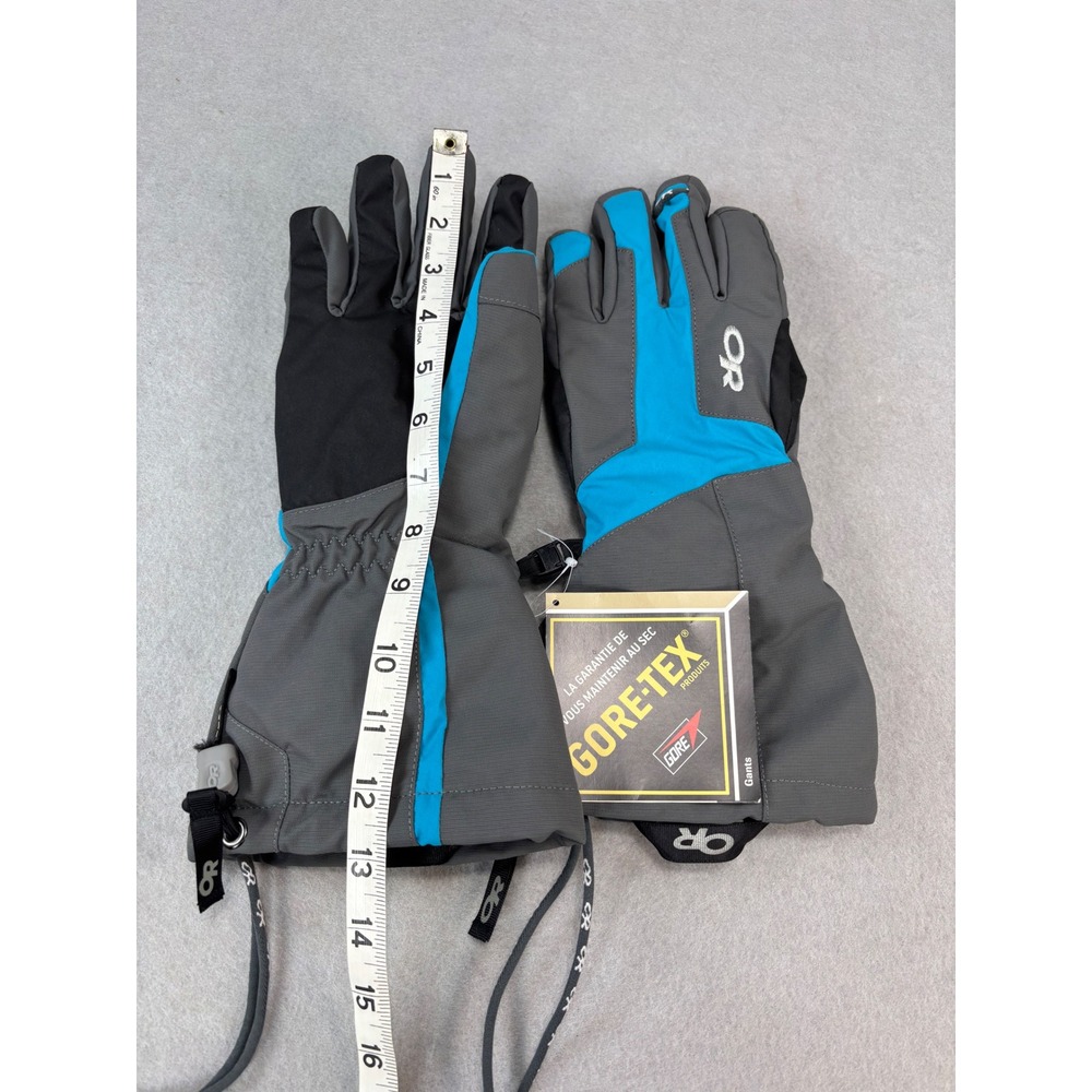 NWT Outdoor Research Arete Modular GORE-TEX gloves Men's Small grey blue ski - Picture 5 of 6